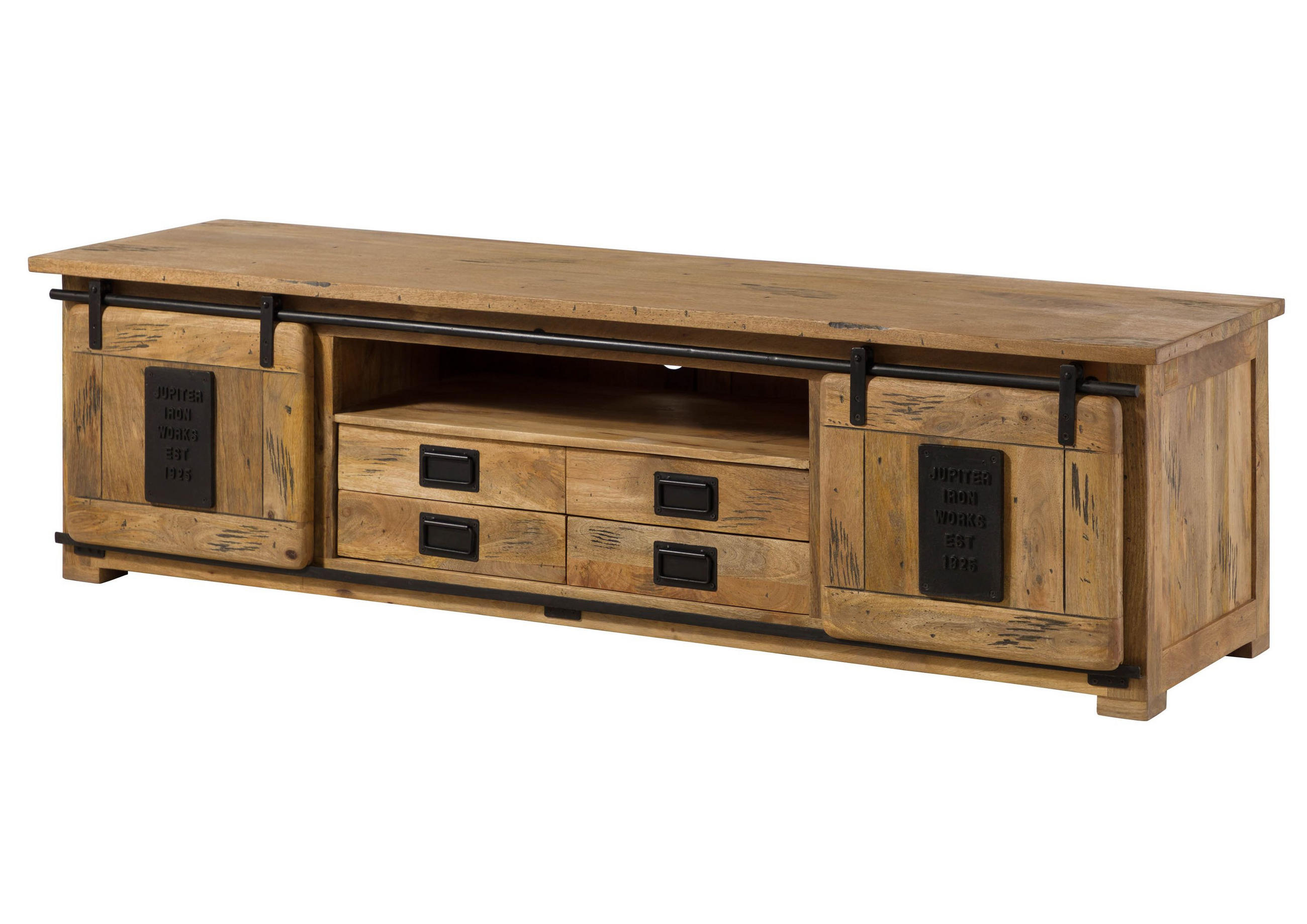 Massivmoebel24 Tv-Board Natur 200x55x55 cm