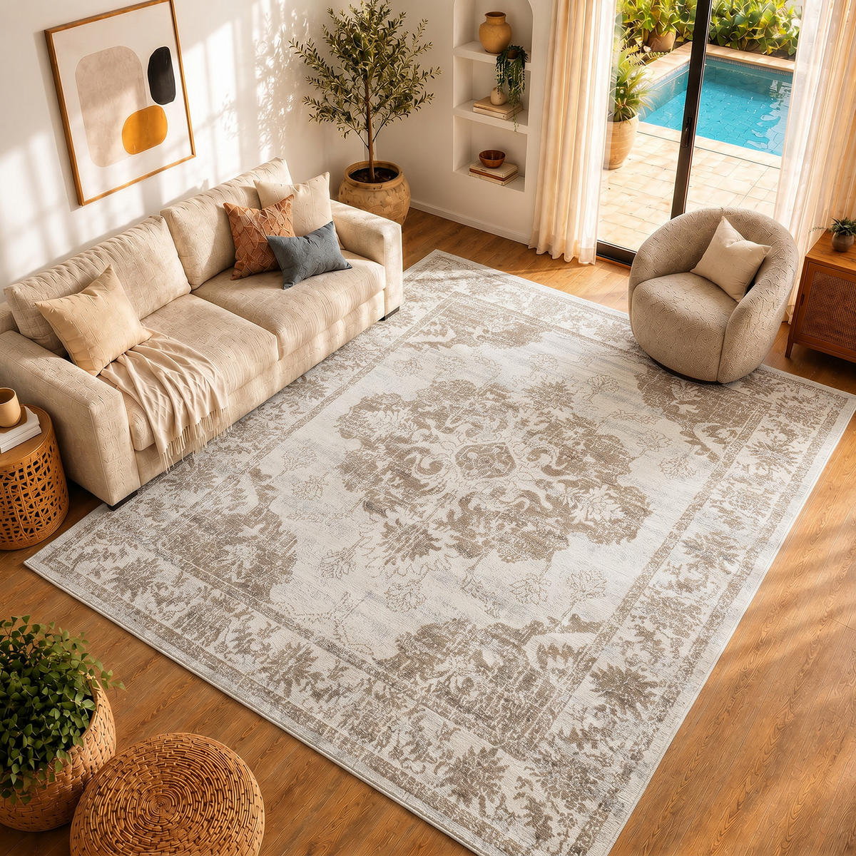 VINTAGE-TEPPICH Shawna 200/275 cm Beige - Beige, Textil (200/275cm) - LIVABLISS