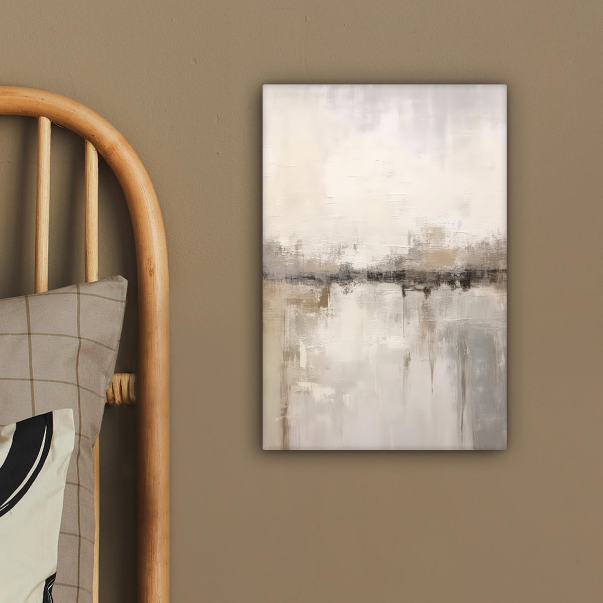 LEINWANDBILD Moderne Kunst - Abstrakt - Beige 20x30 cm - Beige, Textil (20/30cm) - MuchoWow