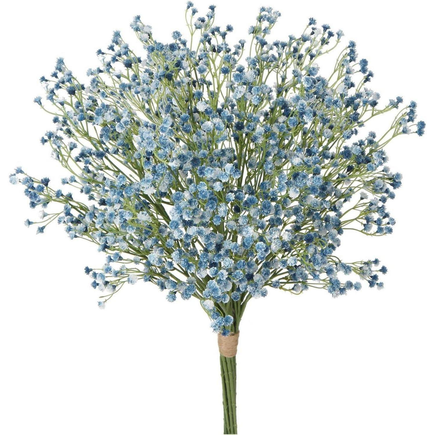 KUNSTBLUMEN Schleierkraut 12 Stück 60 cm Dodger Blue - Blau, Kunststoff (20cm)