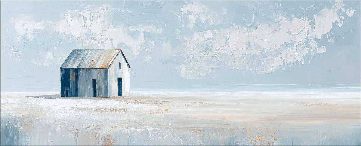 GLASBILD 125x50 cm Malerei Strand - Beige, Glas (125/50cm) - artissimo