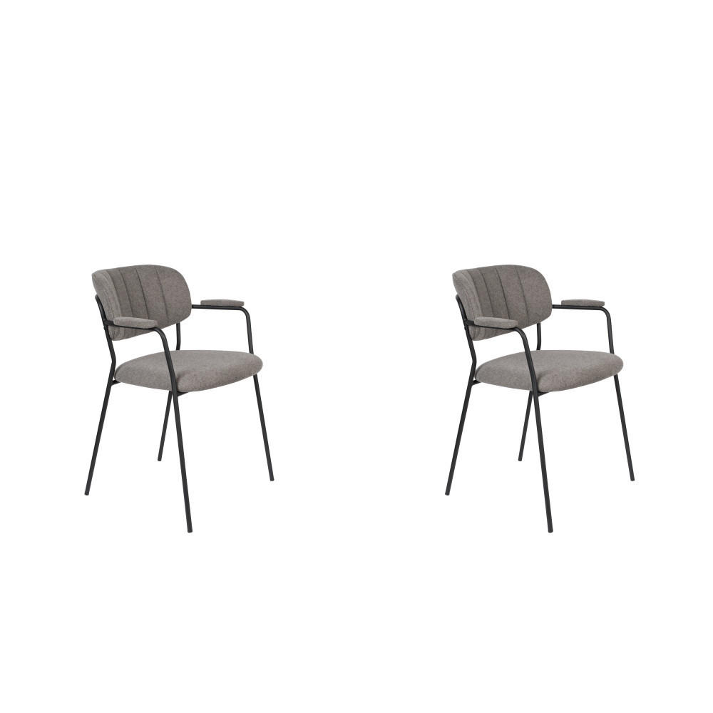 ESSZIMMERSTUHL Jolien - Grau - 56/61/78 cm - 2er-Set - Grau, Textil (61/78/56cm)