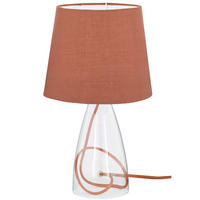 LED TISCHLEUCHTE Cara Braun Klar - Braun, Glas (20/20/36cm) - Wofi