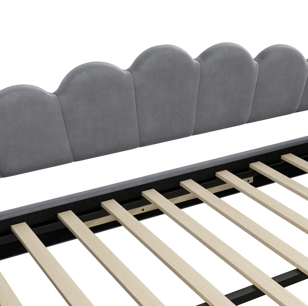 POLSTERBETT 140/200 cm Grau aus MDF mit Ausziehbett - Grau, Holzwerkstoff (140/200cm) - OKMYHOME