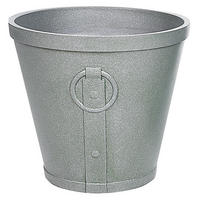 BLUMENTOPF grau rund 41/41/37 cm Vari - Grau, Stein (37cm) - Beliani