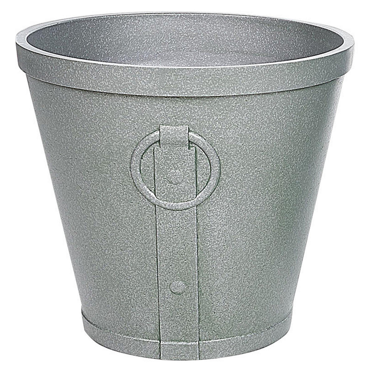 BLUMENTOPF grau rund 41/41/37 cm Vari - Grau, Stein (37cm) - Beliani
