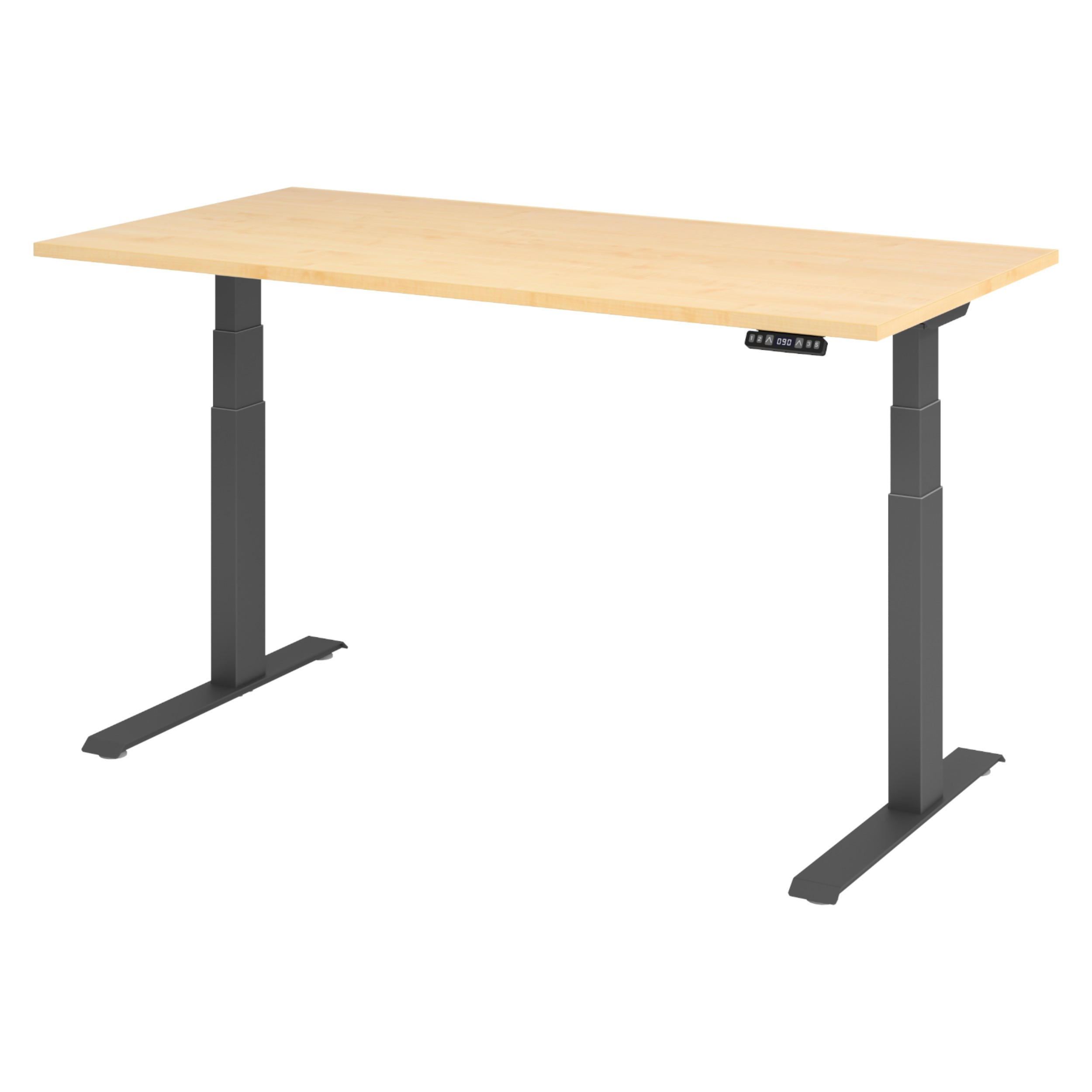 SCHREIBTISCH elektrisch XDKB 80/160/74 cm in Ahornfarben/Graphitfarben - Ahornfarben/Graphitfarben, Holzwerkstoff (80/160/74cm) - bümö