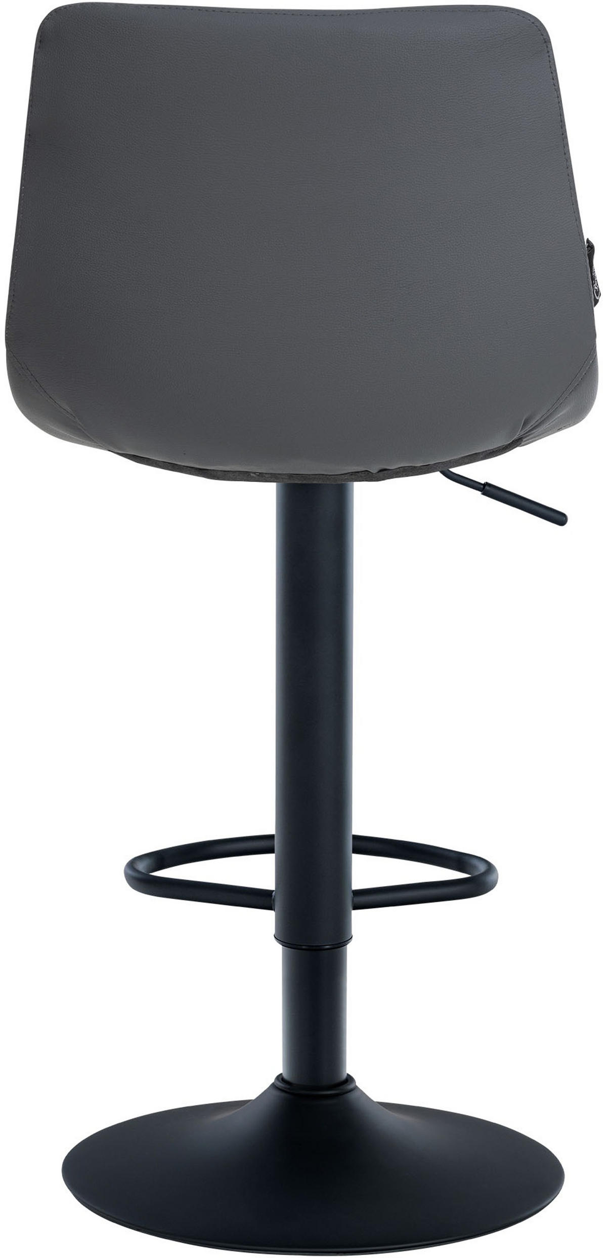 BARHOCKER James Kunstleder schwarz grau - Schwarz/Grau, Kunststoff/Metall (43/108.5/46.5cm) - TPFLiving