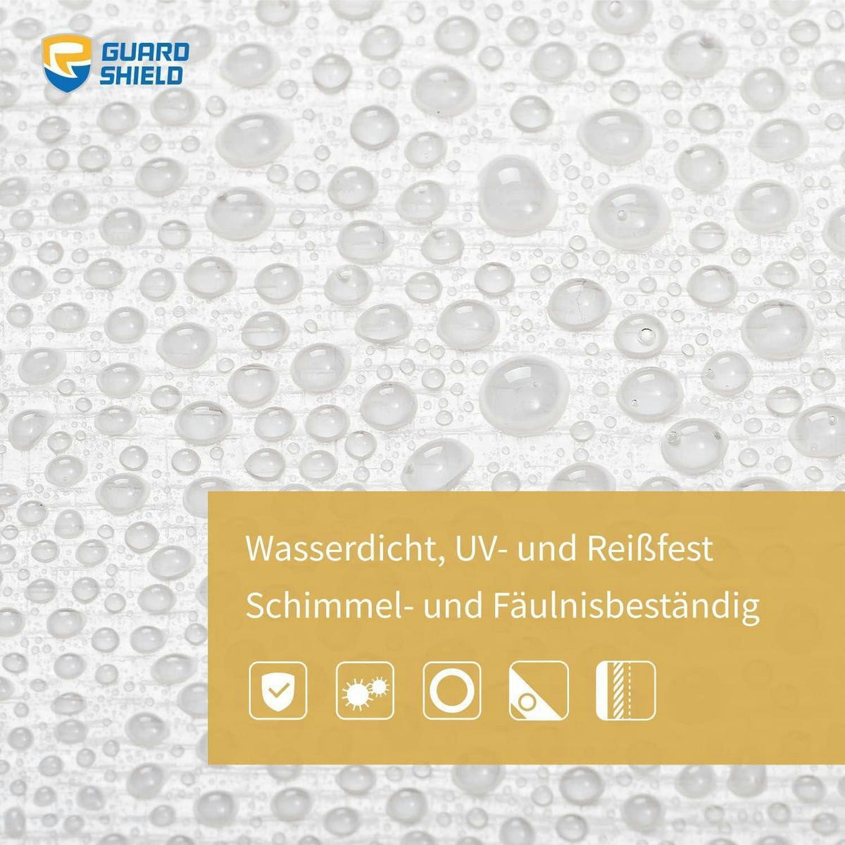 GEWEBEPLANE 3 x 6 m Weiß Wasserdicht 160g/m² - Weiß, Kunststoff (32/8/43cm)