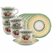 KAFFEETASSEN MIT UNTERTASSEN French Garden Fleurence bunt 120 ml 6er Set - Multicolor, Keramik (0.12L) - Villeroy & Boch