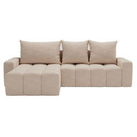 ECKSOFA Bresso Bouclé-Stoff Beige - Beige, Holz/Textil (255/168cm) - Graingold