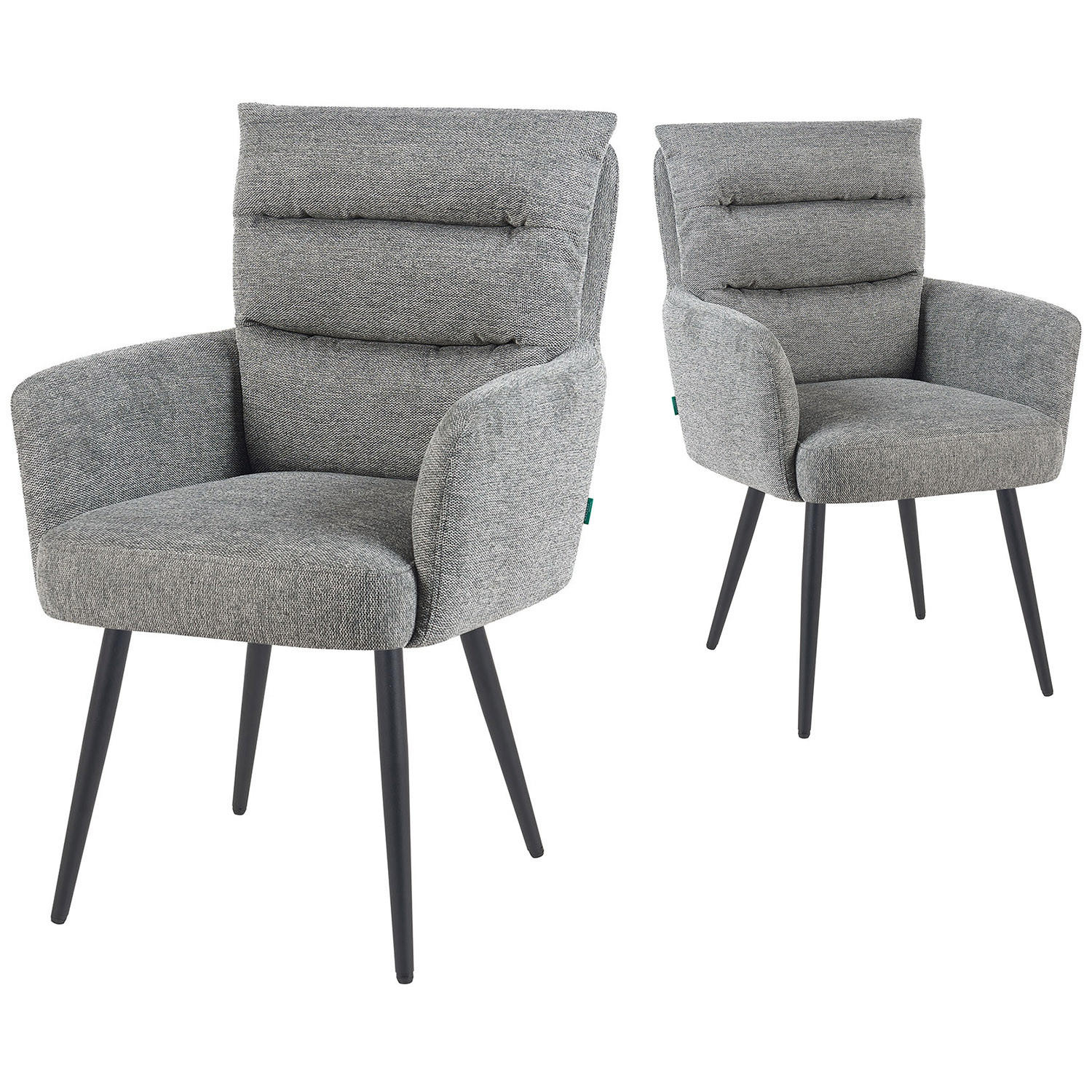 ESSZIMMERSTUHL Mika-Yann - Schwarz/Grau, Textil/Metall (59/94/66cm) - DUBI Möbel