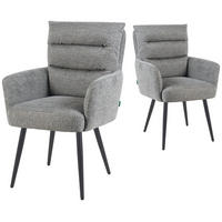 ESSZIMMERSTUHL Mika-Yann - Schwarz/Grau, Textil/Metall (59/94/66cm) - DUBI Möbel