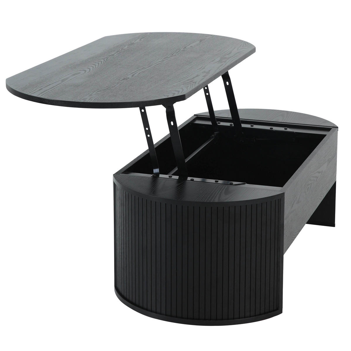 COUCHTISCH, schwarzes Holzeffekt - Schwarz, Holz (120/60/41cm) - Oviala