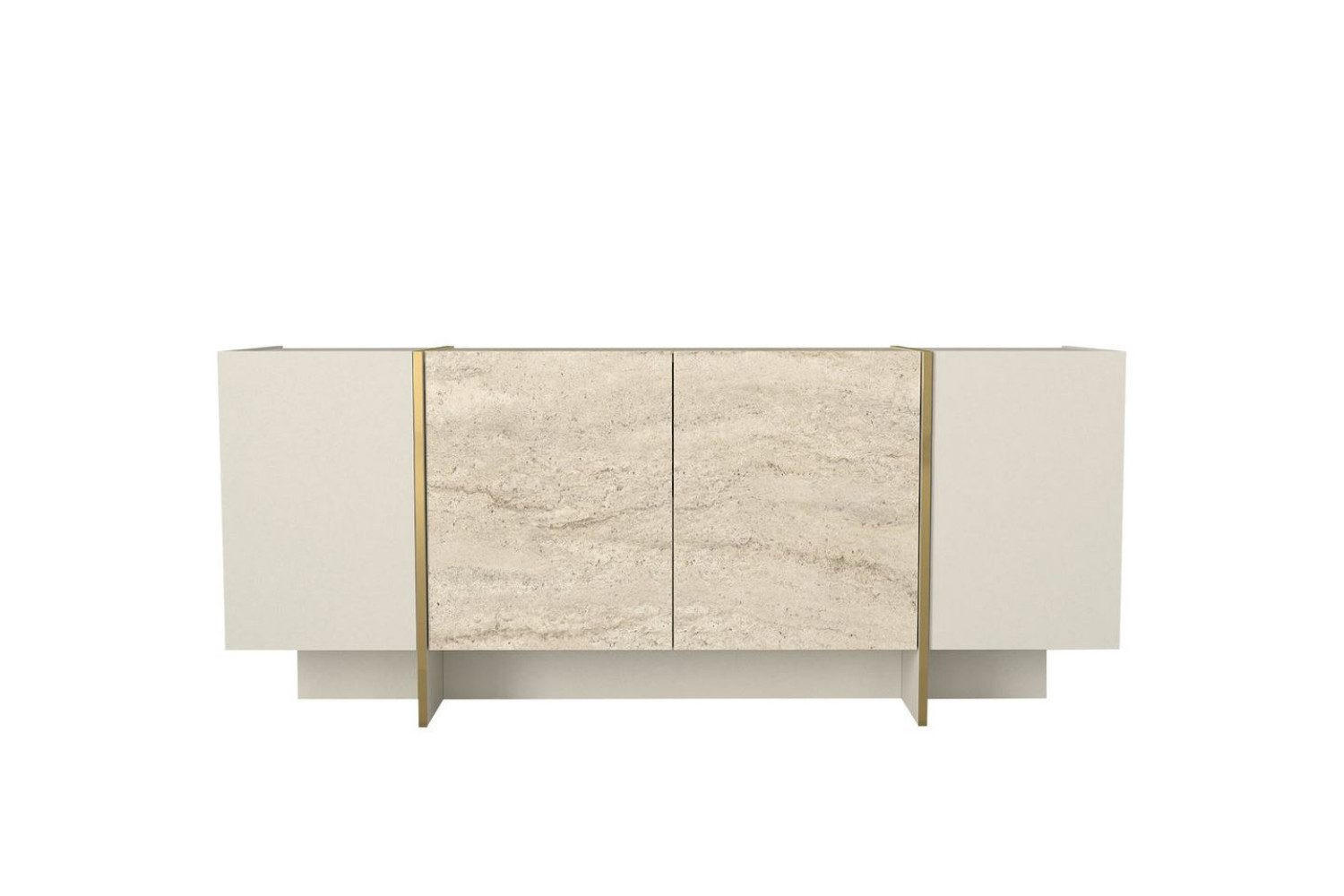 SIDEBOARD 180 x 75,5 x 46,6 cm Granitoptik - Beige, Holzwerkstoff (180/75/46cm) - Ibonto