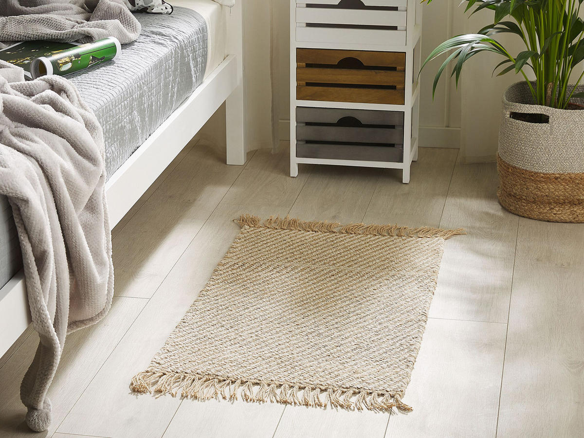 KURZFLOR-TEPPICH Aladag 80/50 cm - Beige, Naturmaterialen (50/80cm) - Beliani