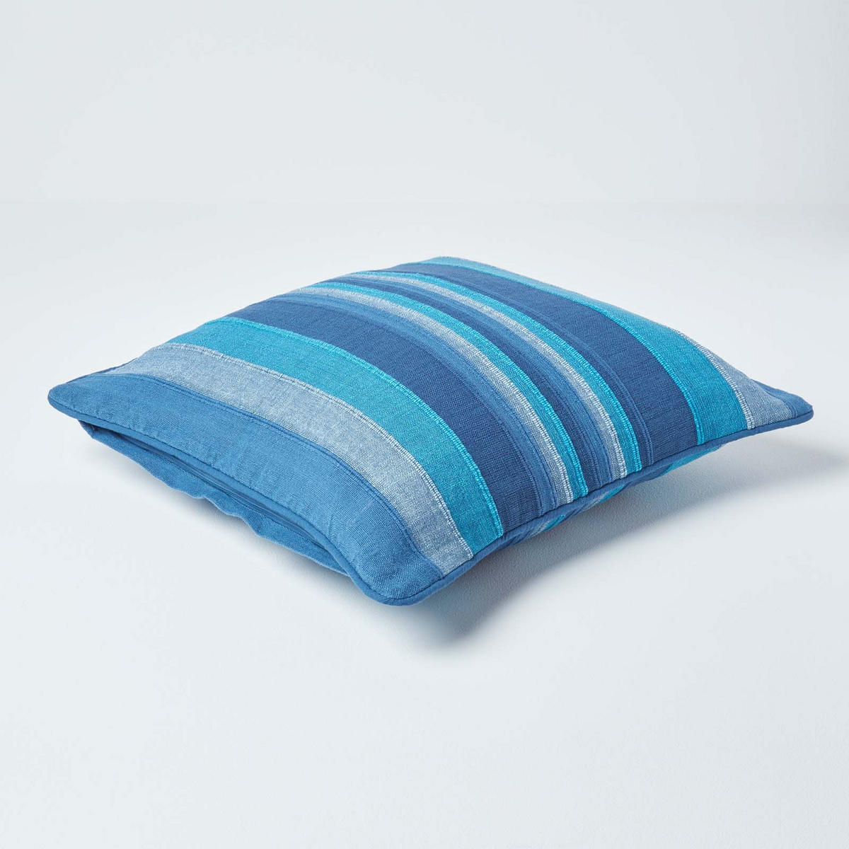 KISSENHÜLLE Morocco Stripe 60/60 cm, 100% Baumwolle - Blau, Textil (60/60cm) - Homescapes