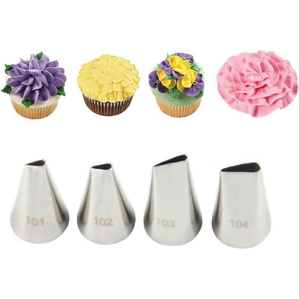 SPRITZTÜLLEN Set 5-teilig Edelstahl - Silberfarben, Metall (1.8/1.1/3.2cm)