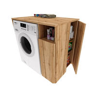 WASCHMASCHINENSCHRANK Überbauschrank mit Fächern – passend für Waschmaschine & Trockner 96/88/62 - Eiche Wotan, Holzwerkstoff (96/88/62cm) - RAUMHIRSCH FURNITURE