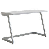 SCHREIBTISCH Hochglanz Metallgestell SARNOT, Silber 120x55x76 cm - Silberfarben, Holz/Metall (55/120/76cm) - KADIMA DESIGN
