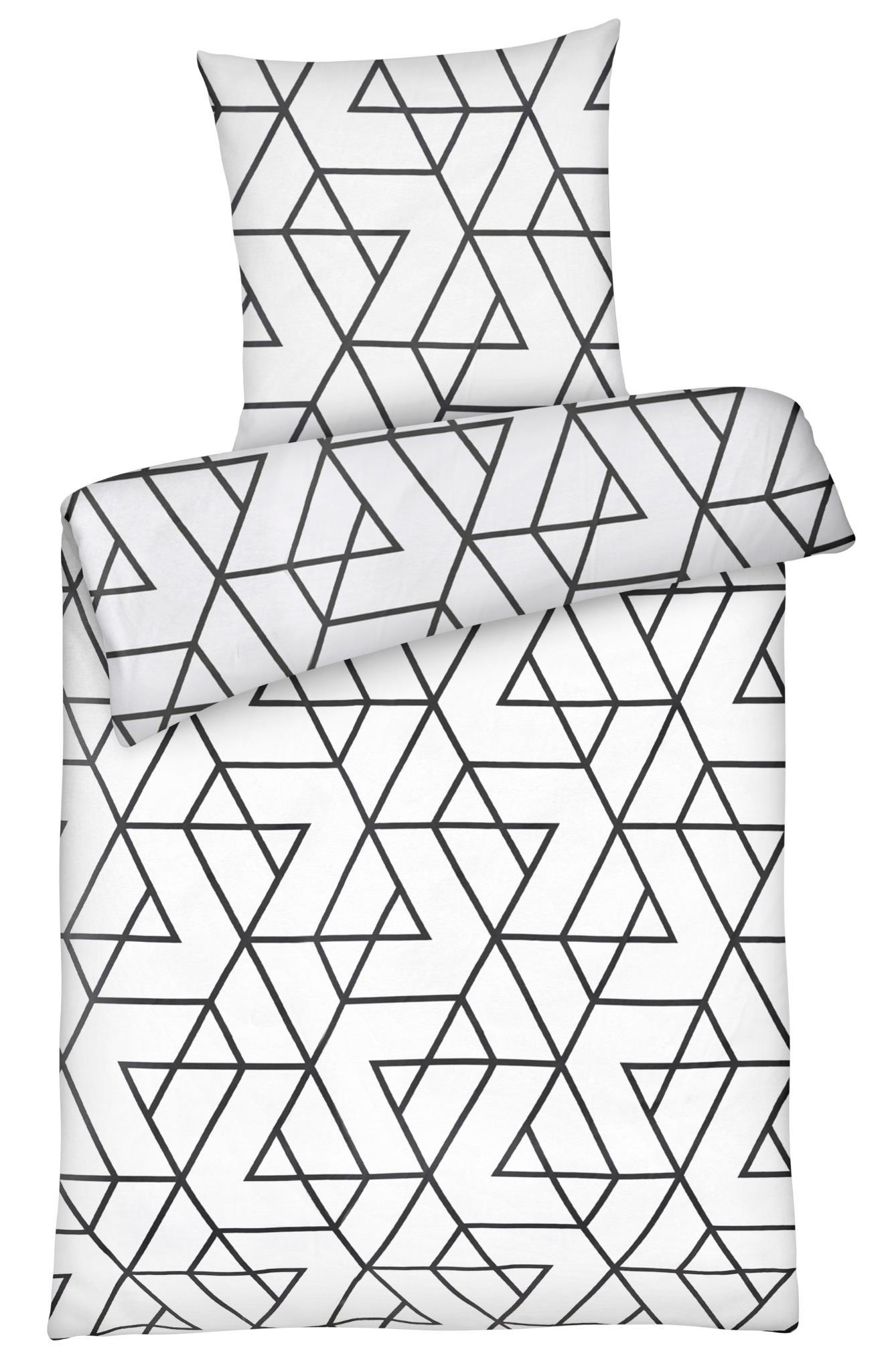 MIKROFASER-BETTWÄSCHE 155x220 Super softer Bettbezug aus 100% Polyester, Streifen Muster Weiß - Weiß, Textil (155/220cm) - Carpe Sonno