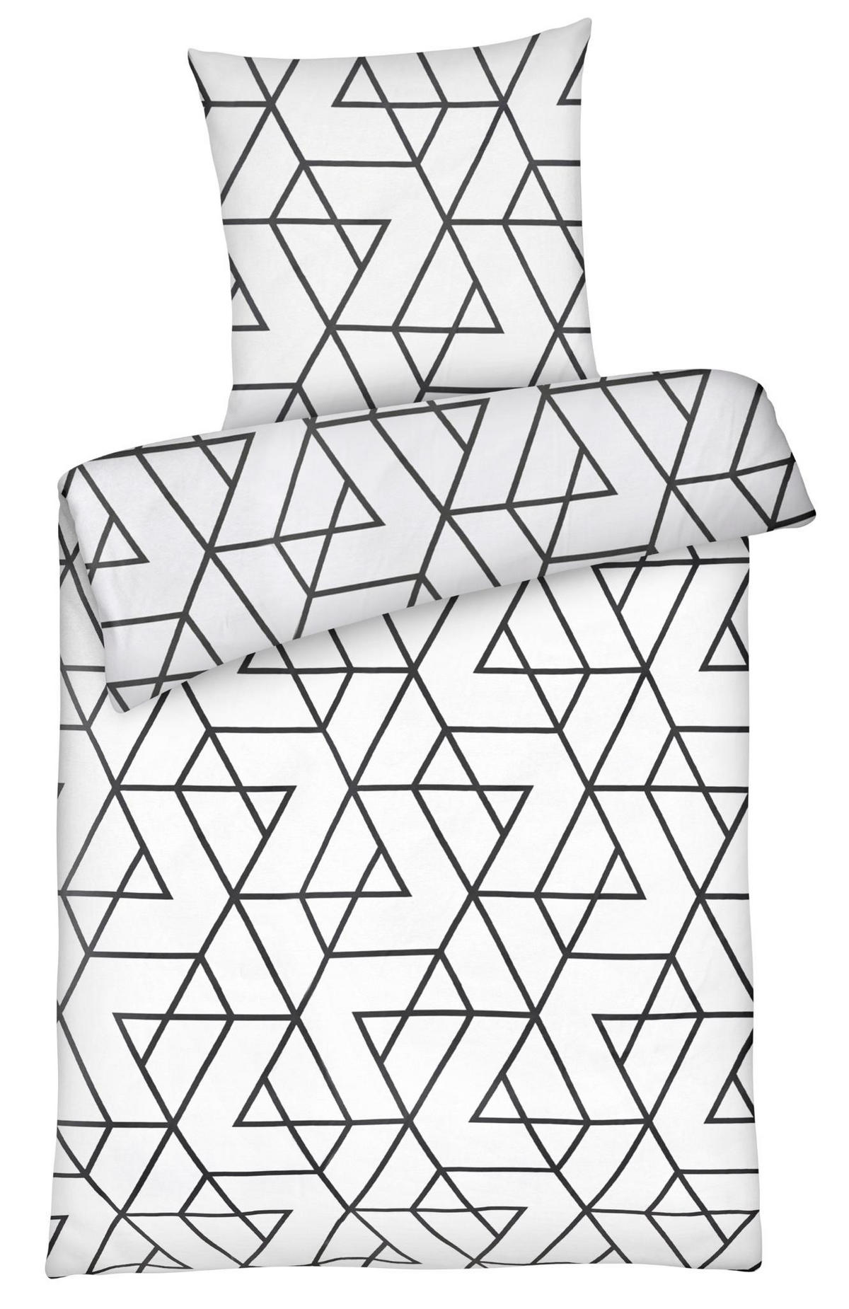 MIKROFASER-BETTWÄSCHE 155x220 Super softer Bettbezug aus 100% Polyester, Streifen Muster Weiß - Weiß, Textil (155/220cm) - Carpe Sonno