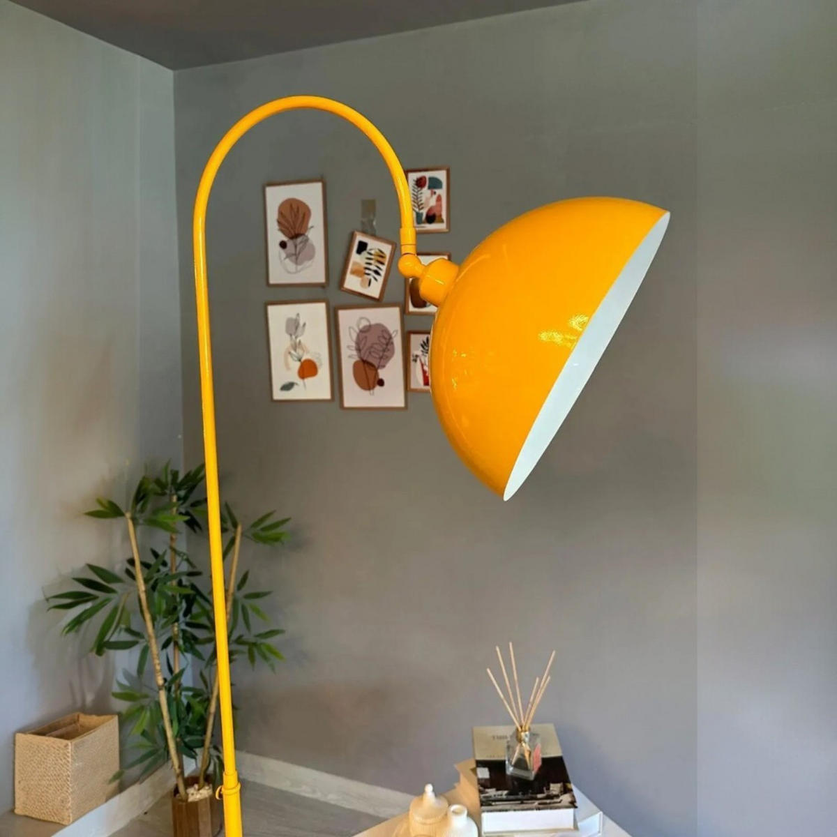STEHLAMPE Gorkiede - Gelb, Metall (170/37/170cm) - Bamyum