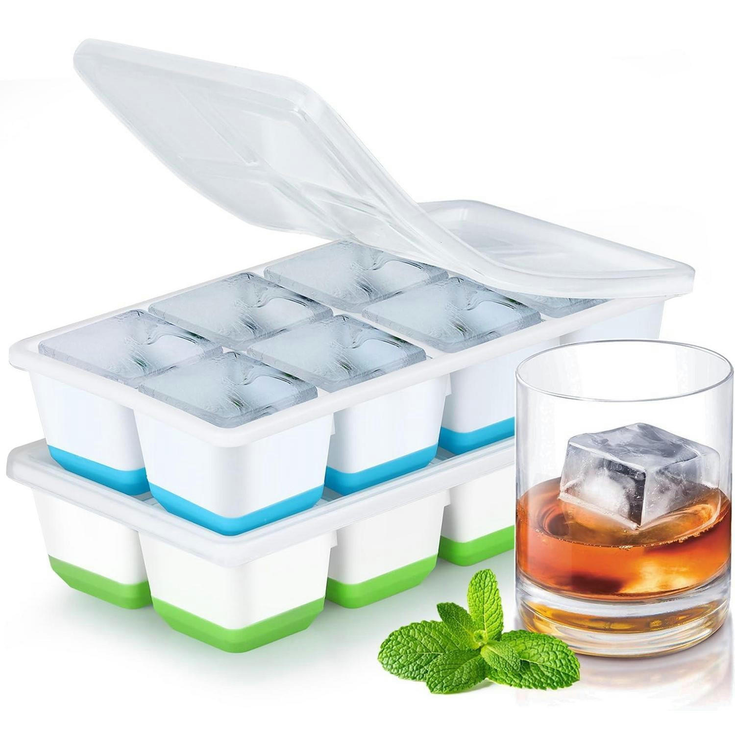 EISWÜRFELFORM 2er-Set Silikon Grün + Blau - Multicolor, Kunststoff (10/6/20cm)
