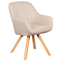 ESSZIMMERSTUHL Matera drehbar FSC® beige - Beige/Schwarz, Naturmaterialien/Textil (59/84/61cm) - Mr. Deko