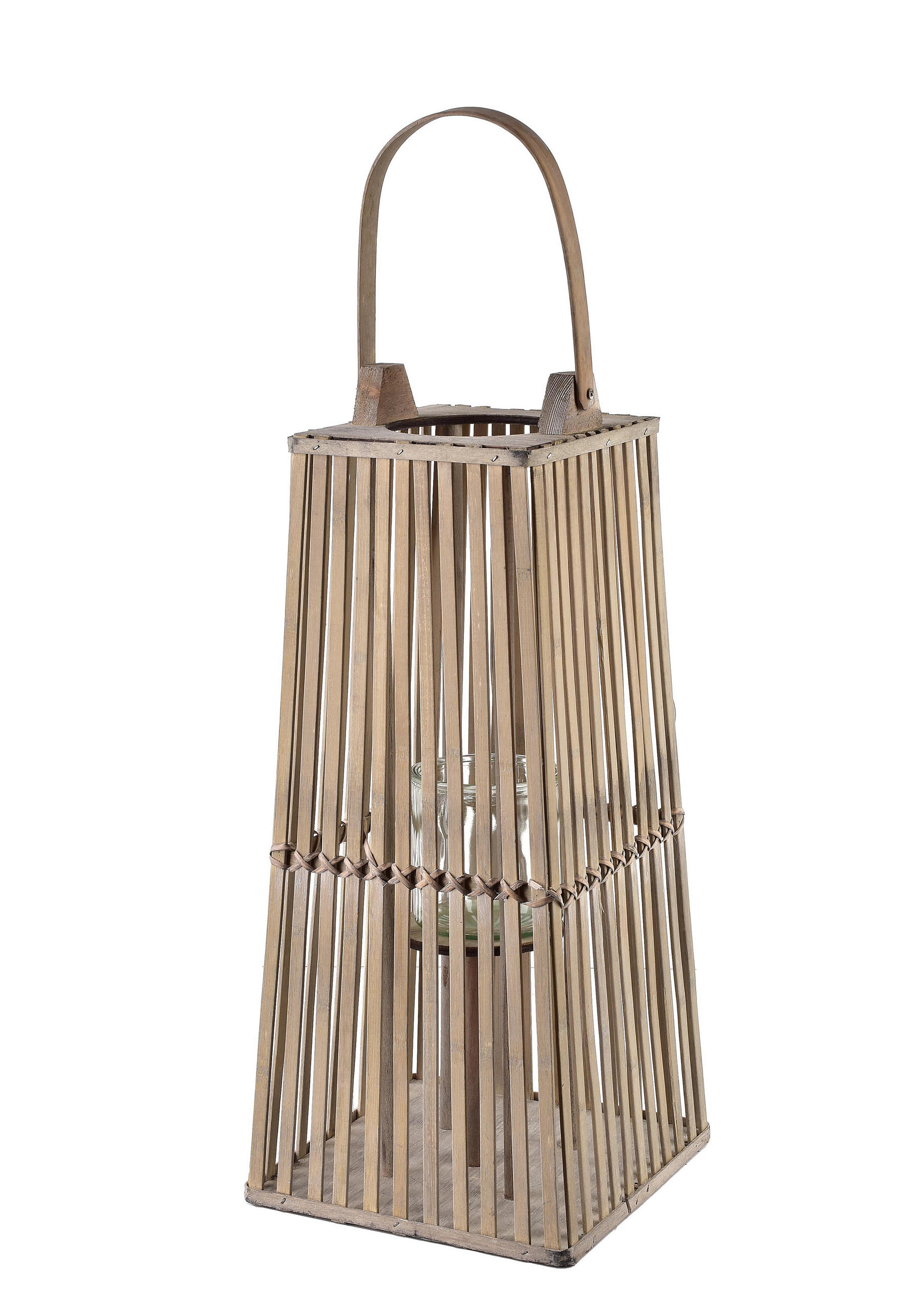 WINDLICHT Lucie Grey Grau 23xH48cm Weide Holz - Grau, Naturmaterialen/Holz (23/48/23cm) - Mondex