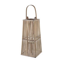 WINDLICHT Lucie Grey Grau 23xH48cm Weide Holz - Grau, Naturmaterialen/Holz (23/48/23cm) - Mondex