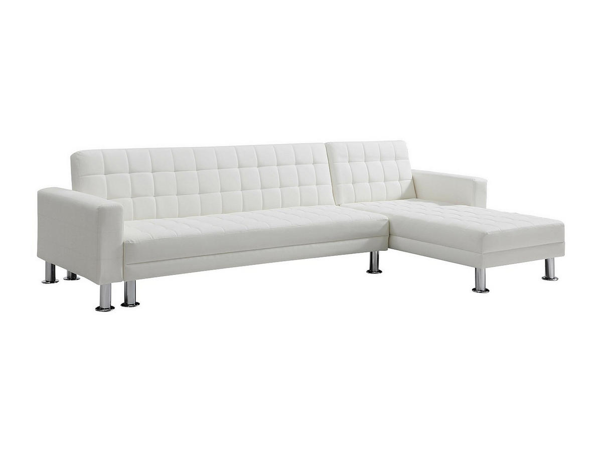 SCHLAFSOFA - 5 Personen - Kunstleder - Weiß - - Weiß, Leder (290/79/173cm) - Vente-Unique