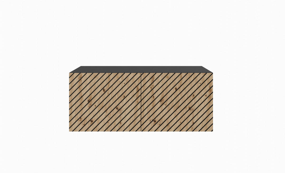 TV-SCHRANK SENTO - Schwarz/Eiche Artisan, Holzwerkstoff (100/41/40cm) - Meblini