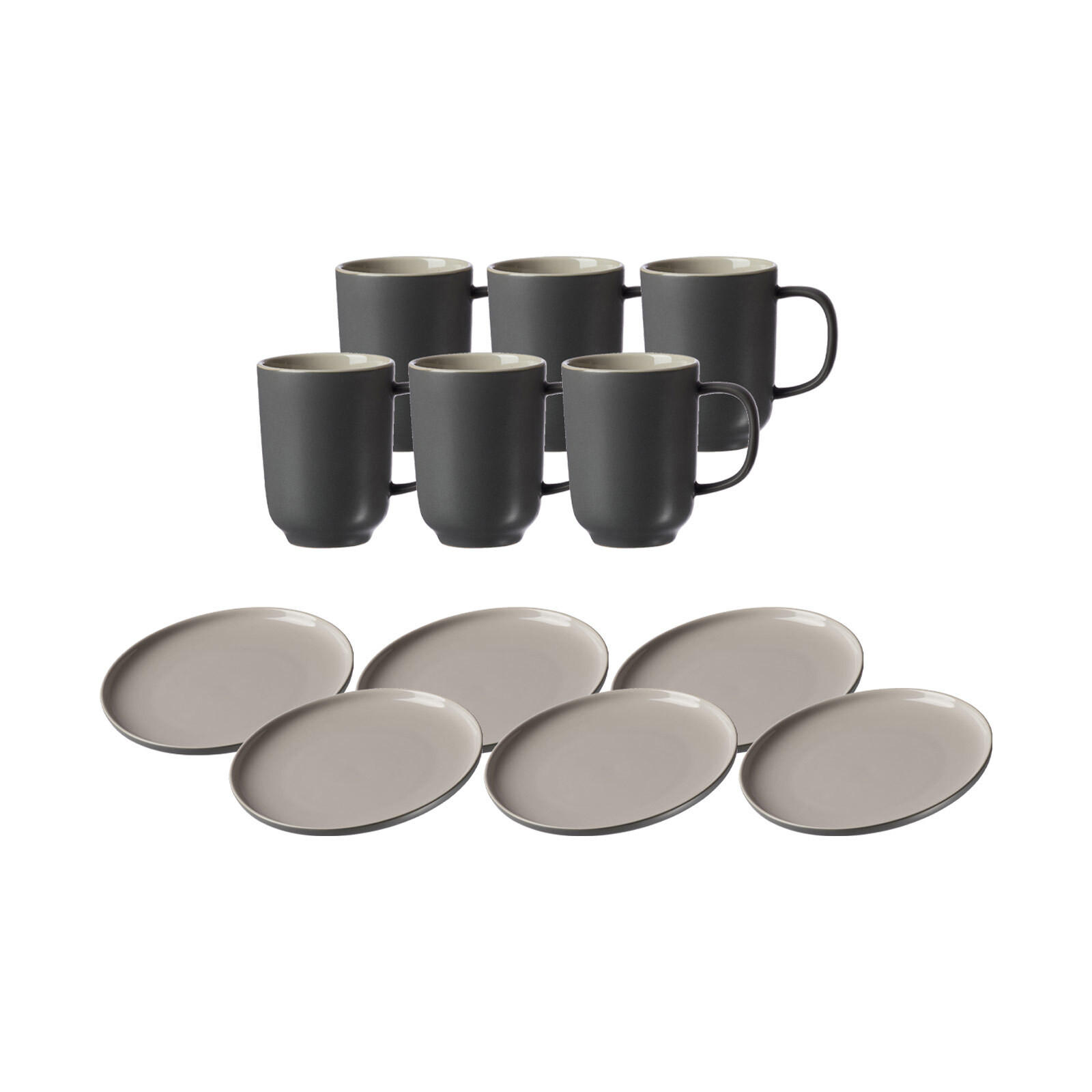 KAFFEESERVICE Jasper grau 12er Set - Grau, Keramik (1/1/1cm) - Ritzenhoff Breker