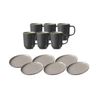 KAFFEESERVICE Jasper grau 12er Set - Grau, Keramik (1/1/1cm) - Ritzenhoff Breker