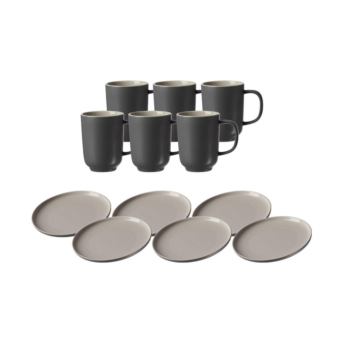 KAFFEESERVICE Jasper grau 12er Set - Grau, Keramik (1/1/1cm) - Ritzenhoff Breker