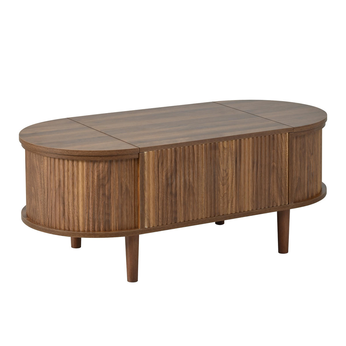 COUCHTISCH 100/48/53,5 cm nussbaum aus MDF mit höhenverstellbarer Tischplatte - Walnussfarben, Holzwerkstoff (100/48/53.5cm) - OKWISH