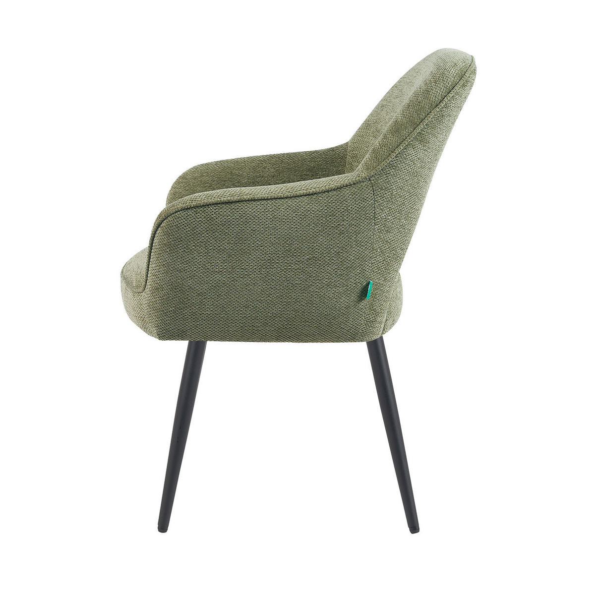 ESSZIMMERSTUHL Mika-Runa - Schwarz/Grün, Textil/Metall (60/87/65cm) - DUBI Möbel