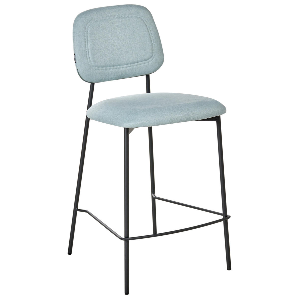 BARSTUHL 2er-Set Stoff Hellblau Duette - Hellblau, Textil (45/96/48cm) - Beliani
