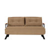 SCHLAFSOFA für 2 Personen mit Stoffbezug und Metallfüßen 133/50/41 cm - Taupe, Metall (50/41/133cm) - Calicosy