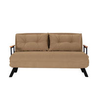 SCHLAFSOFA für 2 Personen mit Stoffbezug und Metallfüßen 133/50/41 cm - Taupe, Metall (50/41/133cm) - Calicosy