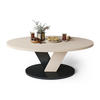 COUCHTISCH Oval Beige - Schwarz mit Ablage - Beige/Schwarz, Holzwerkstoff (60/110/45cm) - designimpex