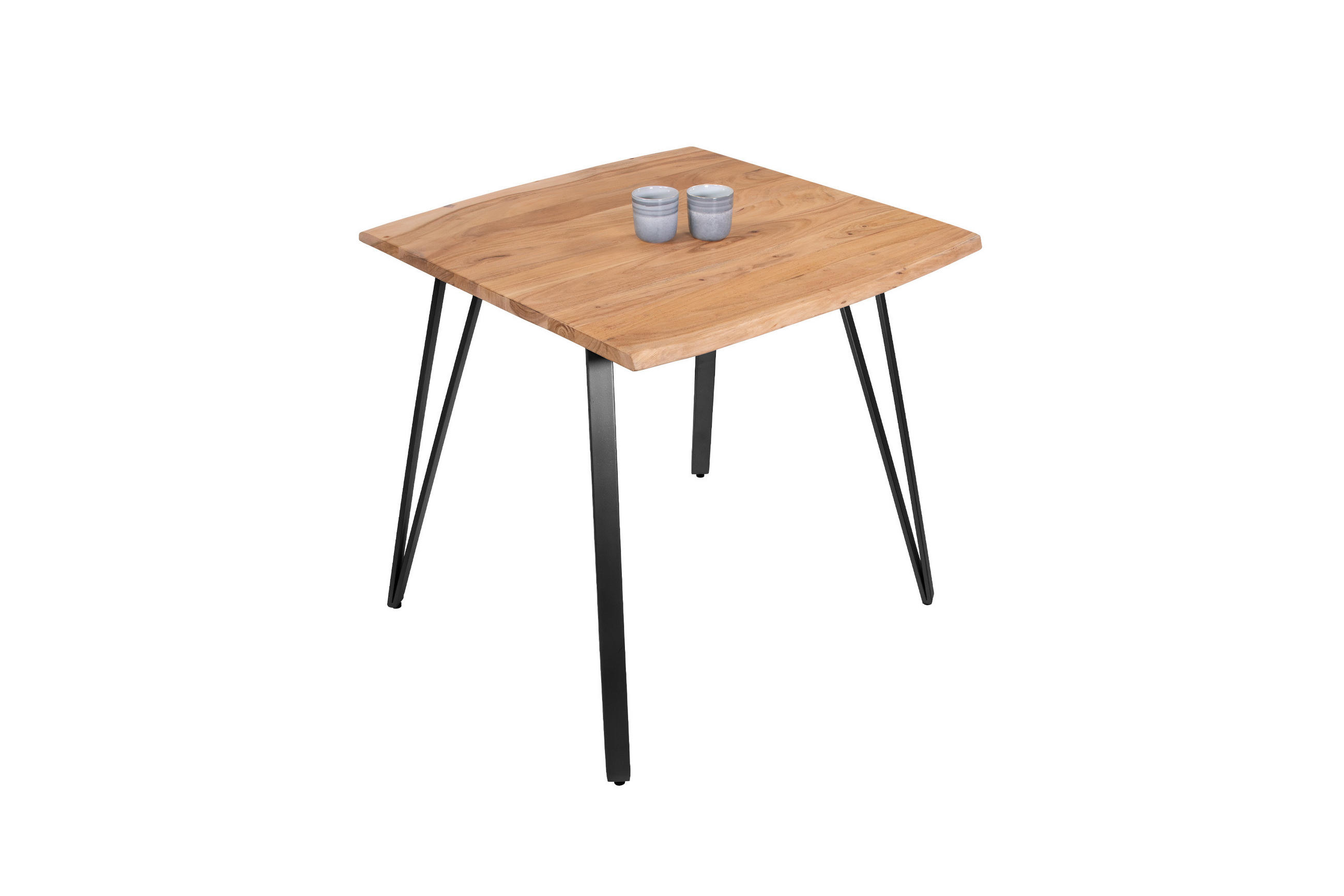 ESSTISCH CELIA - Beige/Silberfarben, Holz/Metall (80/80/77cm) - SAM