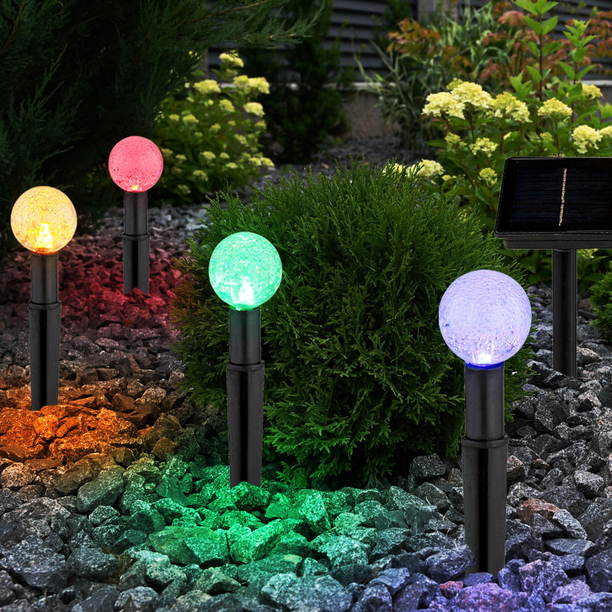 LED AUSSENLEUCHTE Solar Schwarz Kunststoff - Schwarz, Kunststoff (770/30/15cm) - Globo Lighting