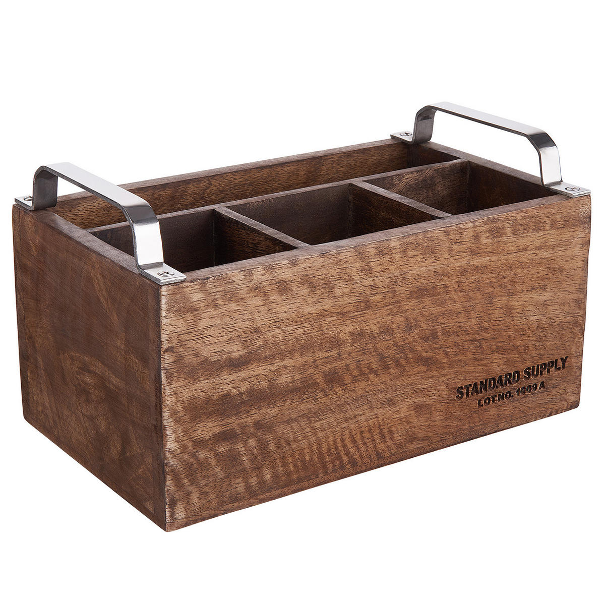 BESTECKTRÄGER Standard Supply - Braun, Holz (14/14/24cm) - Butlers