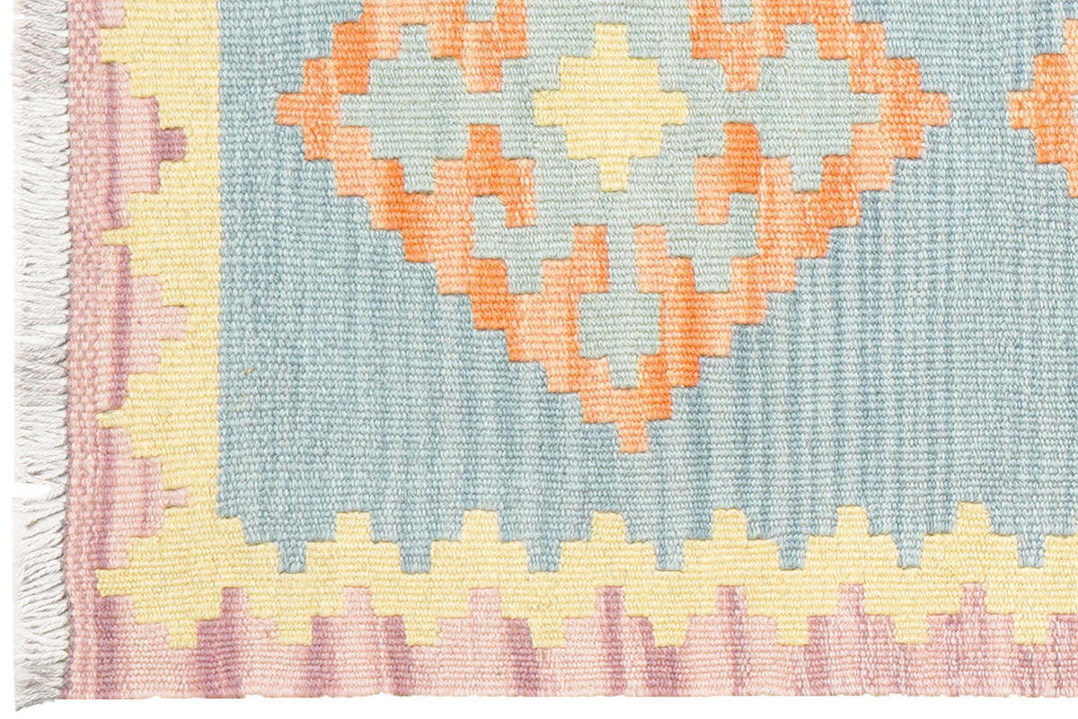 HANDWEBTEPPICH Kelim Gashgai Blau 194/57 cm Schurwolle - Blau, Textil (57/194cm) - Looma