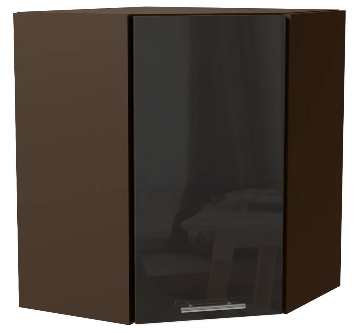 ECKHÄNGESCHRANK Essen W10/60 Graphit Hochglanz / Lava Matt 60 / 60 / 72cm - Dunkelgrau/Graphitfarben, Holz/Holzwerkstoff (60/72/60cm) - Feldmann-Wohnen