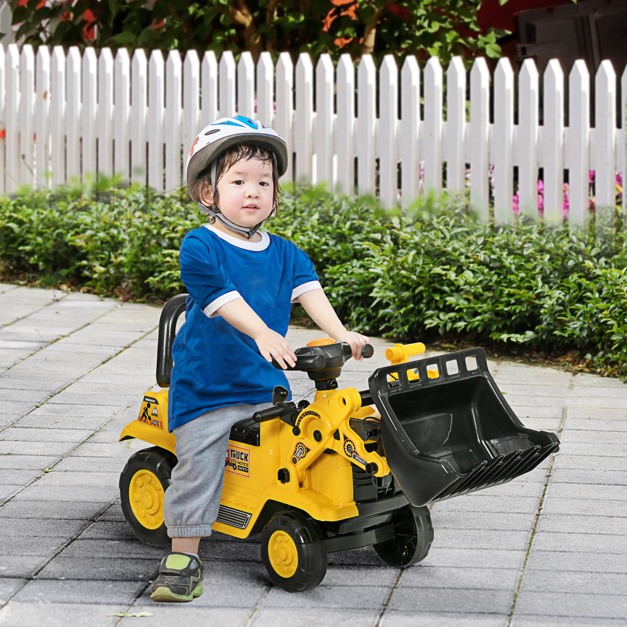 KINDER RUTSCHAUTO, Gelb, PP-Kunststoff+ ABS - Gelb, Kunststoff (26.5/39/80cm) - HOMCOM