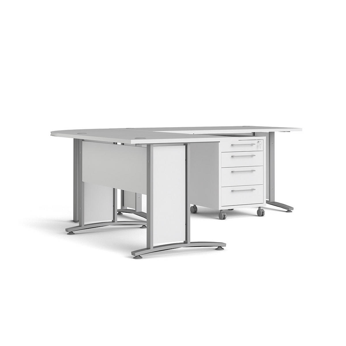 ECKSCHREIBTISCH Weiß - Weiß, Holzwerkstoff (230/200/75cm) - ebuy24