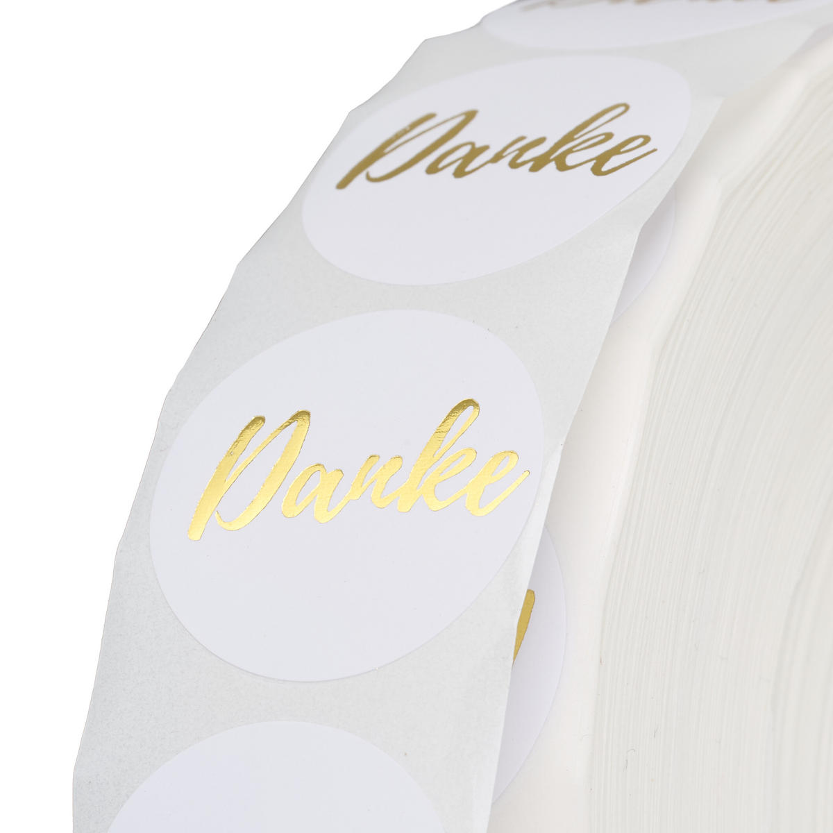 2500xDANKE-AUFKLEBER - Weiß, Papier/Kunststoff (11/3/11cm) - Relaxdays